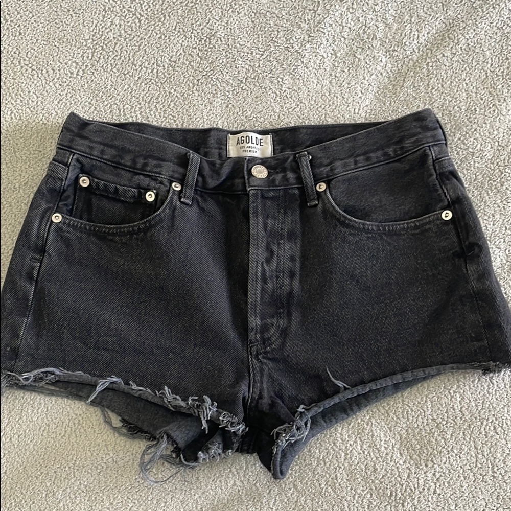 AGOLDE Women's Black Denim Shorts